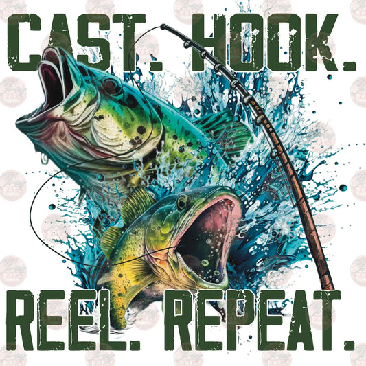 Cast Hook Reel Repeat